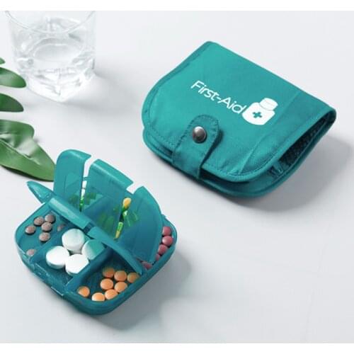Portable Pill Box Translucent Medicine Storage Box Travel Medicine Bag Large Capacity Medicine Storage Sub Box -Free storage bag