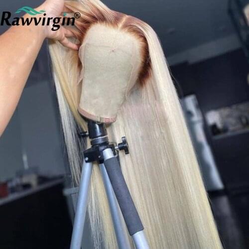 T4 613 Lace Frontal Wig Ombre Straight Lace Front Wig Deep Curly Wave Lace Front Human Hair Wigs Transparent Wigs For Women 200