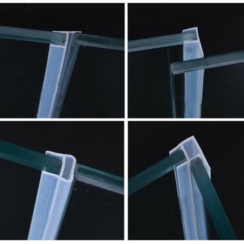 4m h/F/U Shape Glass Seal Strip Bath Shower Door Window Silicone Rubber Glazing Sealing Strip For 6/8/10/12mm Glass #60