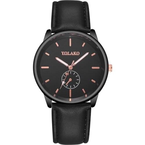 High Quality Men 's Leather Belt Quartz Watch Business Style Black Wristwatch Male Watches Wholesale