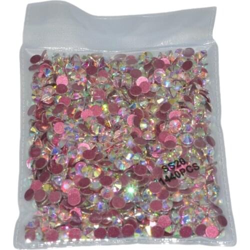 High Quality SS3-SS30 Pink Bottom Glass Rhinestones For Nail Art Design Non HotFix FlatBack Nail Art Rhinestones