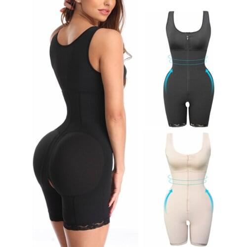 Butt Lifter Hip Shapewear Push Up Bra Bodysuit Women One-piece Zipper Full Body Shaper Waist Slim Control Corrective Underwear