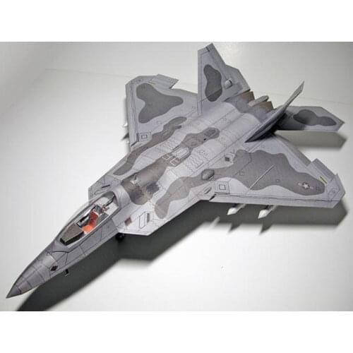 1:33 USA F-22 Raptor Fighter DIY 3D Paper Card Model Educational Toys Military Model Building Sets Construction Toys