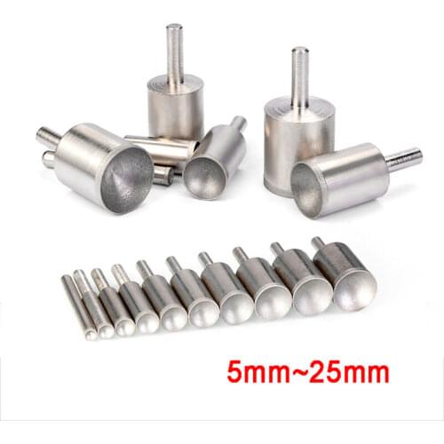 1Pcs 5mm-25mm Fine Sand Diamond Grinding Head For Jade Agate Beads Repair Round Polishing Rotary Tool Accessories