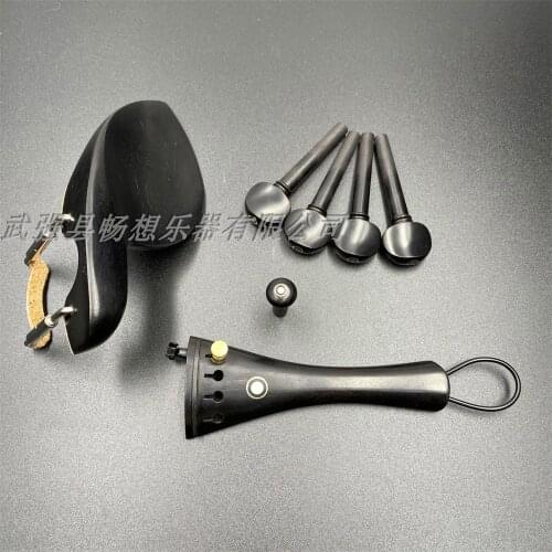 10 sets Brand New Natural Ebony 4/4 Violin Parts Accessories Peg Tailpiece Endpin