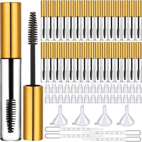 20Pcs 10 ml Empty Mascara Tubes Wand Eyelash Wand Clear Refillable Container Bottle Travel DIY Cosmetics Mascara Tube Empty