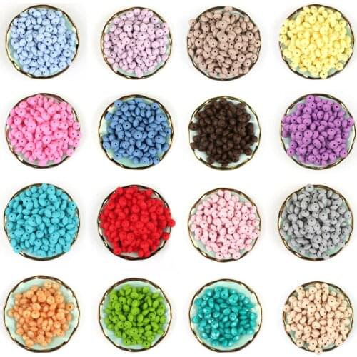 * 200pcs Food Grade Silicone Beads Pearls Rodents Baby Teething Toys Mom Nursing DIY Baby Teethers Necklace Free Shipping