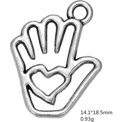 2021 NEW Alloy DIY Heart In Hand Accessories floating Charm Jewelry for Jewelry Making DIY Handmade Craft