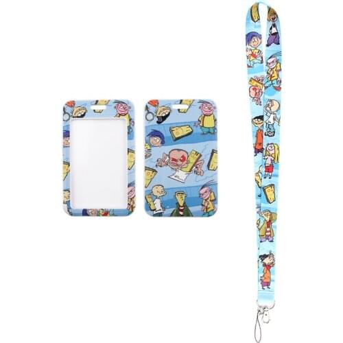 24pcs/lot MD517 DMLSKY Cartoon Lanyard Keychain keys Badge ID Mobile Phone Rope Kids Gifts Lanyard With Card Holder Cover