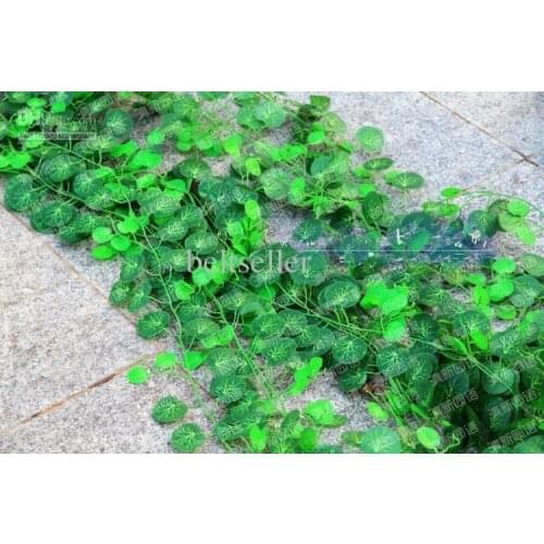 250 cm long Artificial flowers vine green leaf ivy Rattan silk hanging vine fake plant green garland Home bar Party decoartion