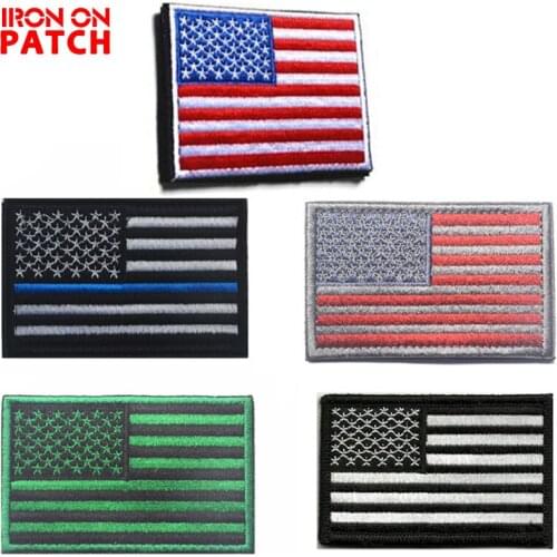 3Pcs American Flag Patch Right arm badge Emblem Army Badge Embroidered Patch Applique Drop Shipping