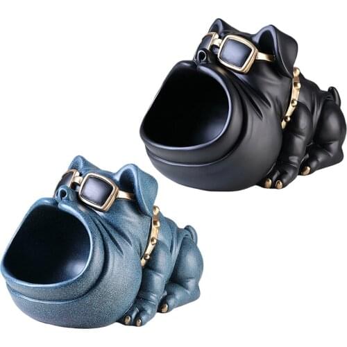 3D Dog Statue Sculpture Home Office Tray Desktop Storage Box Figurine Decor