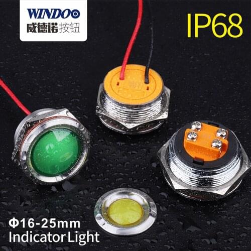 16MM 19mm 22MM 25mm micro garage red green blue3-8v 9-24v 48v 110v 220v 250v led indicator light price
