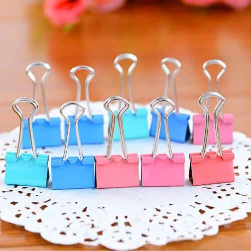 60PCS/lot 15mm Colorful Metal Binder Clips Notes Letter Paper Clips Office Stationery Binding Supplies Paper Clamp Clips