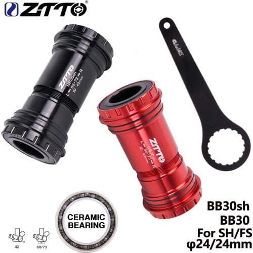 ZTTO MTB Bike BB30 24 Adapter bicycle Press Fit Bottom Bracket Axle ceramic bearing For mountain Road bike24mm Crankset chainset