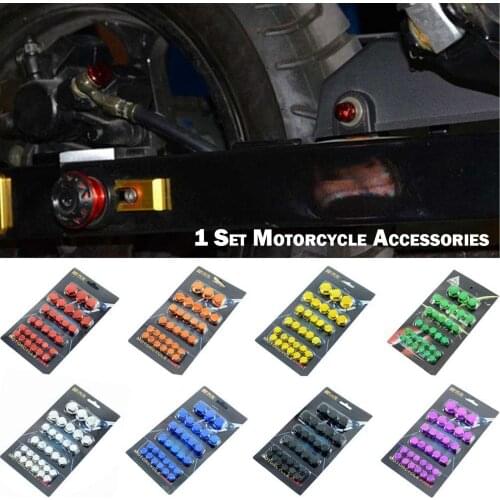 30pcs/Set Motorcycle Modification Accessories Head Screw Nut Cap Cover Decorative Parts for Yamaha Kawasaki Honda