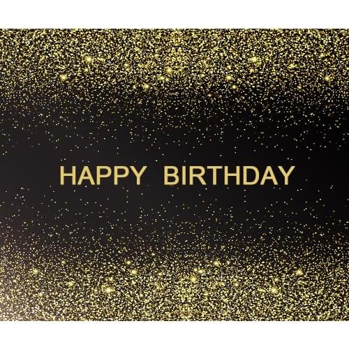 BEIPOTO Black and Gold Birthday Backdrop Glitter Adults Party Decorations Photography Background Photo Booth Banner props B-469