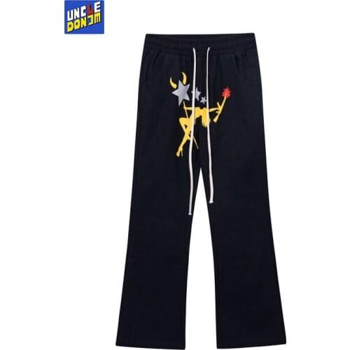 UNCLEDONJM streetwear men Flare Pants mens hip hop clothing harajuku fashion cargo pants men tactical pants techwear pants AW618