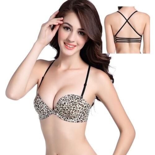 Front Buckle One-Piece Seamless Backless Bra Thickened Small Breasts Ladies Bra Gathered Cross With Beautiful Back Underwear