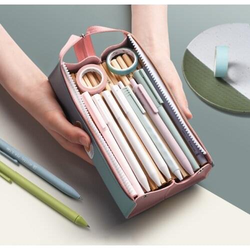 Pencil case leather pencilcases cute back to School supplies material escolar popular Korean Stationery High 2020 Kawaii Pen Bag