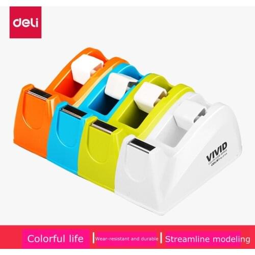 Deli 814A Tape dispenser Fashion Belt Seat adhesive tape holde Max. 18mm tape Colorful Style Smooth Modeling Sharp blade
