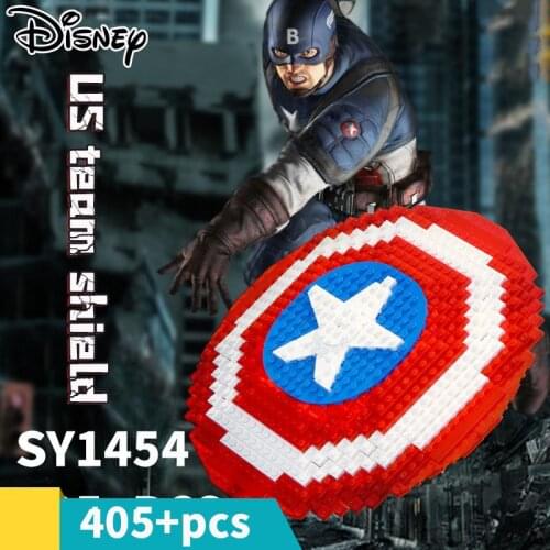 Marvel Captain Americas Shield Building Block Model Superhero Assembled Hero Weapon Shield Child Boy Building Block Toy