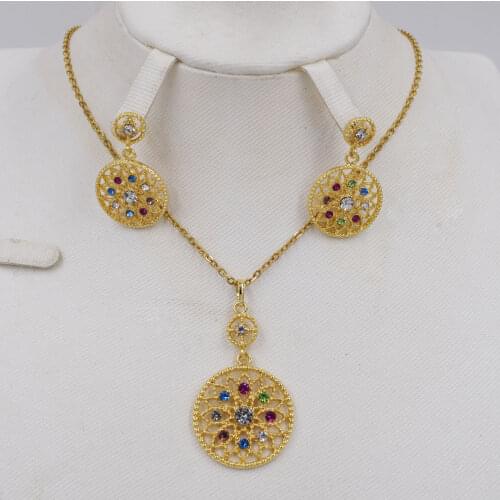 Dubai Jewelry Trendy Jewelry Sets For Women Hot Selling Jewelry Necklace Earrings Pendant Jewelry Findings For Anniversary