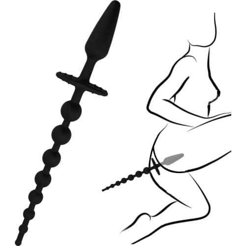 EXVOID Dog Slave Tail Silicone Butt Plug Anal Plug Adult Sex Toys for Couples Dual Head SM Anal Beads Vagina Anus Dilator