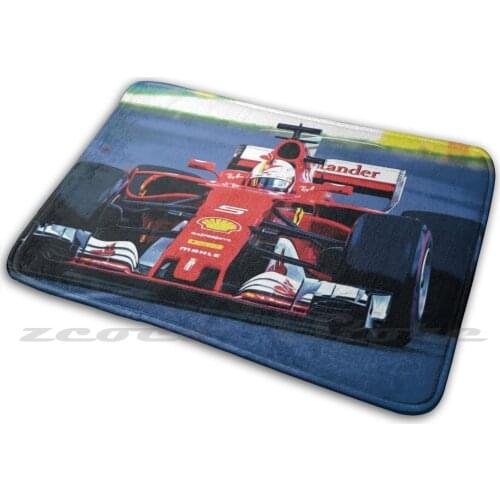 Vettel Racing From Front Carpet Rug Non-Slip Water Absorb Door Mat Racecar Racing Racecars Sports Fia Racingdriver Racing