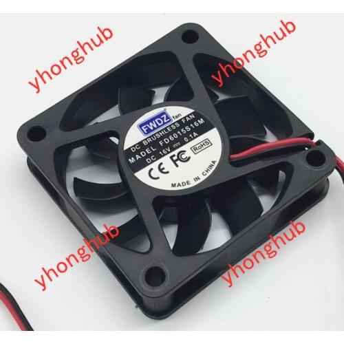FWDZ FD6015S16M DC 16V 0.1A 60x60x15mm 2-wire Server Cooling Fan