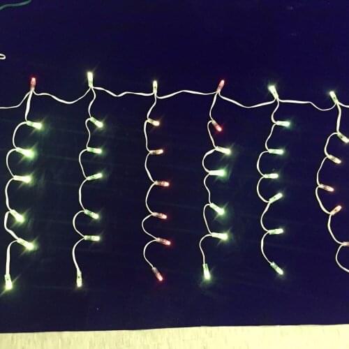 Individually RGB full color Icicles string;DC12V WS2811 controlled;Addressable 7nodes*15 drops RGB full color Icicles string