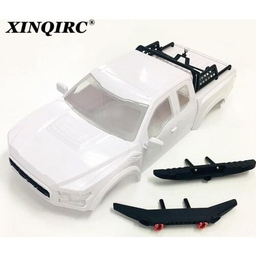 Racing ABS Ford Raptor Hard Body with Bumper & Spare Tire Rack 325mm Body Shell White for RC Crawler Car Traxxas TRX4 TRX-4