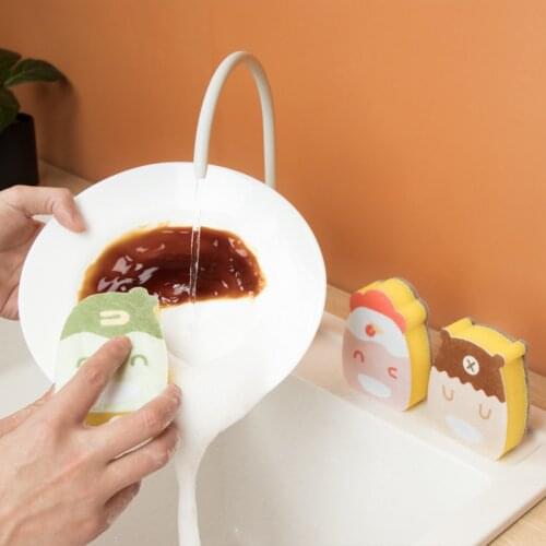 Hip Hop Sponge Double-sided Decontamination Scouring Pad Cleaning Household Kitchen Utensils Washing Pot Bowl