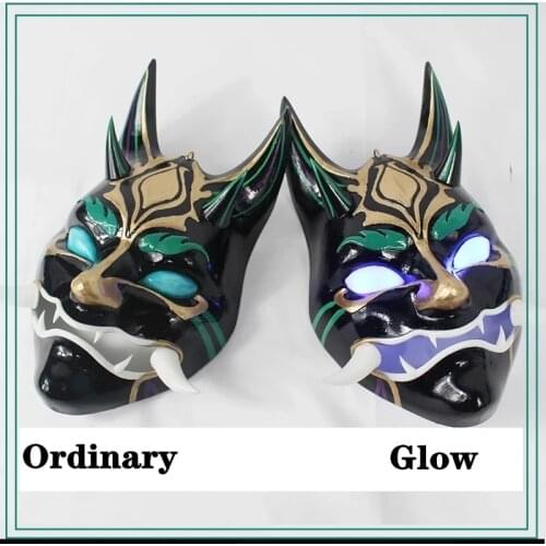 Game Genshin Impact Xiao Cosplay Accessories Yasha XIAO 25CM Glowing Mask Anime Resin Gift Halloween Luminous Adult Props