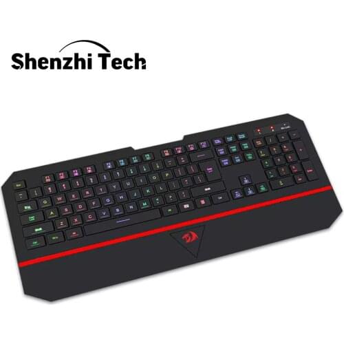 Redragon K502 Gaming Keyboard Wired Chocolate Backlight 104 KeySilent Keyboard Ergonomic with Wrist Rest for Windows PC Games
