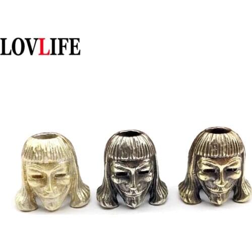 Brass Umbrella Cord Bracelet DIY Accessories Female Agent Vintage Knife Beads Key Chains Pendants Jewelry EDC Outdoor Hangings