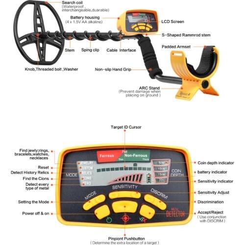 MD6350 Underground Metal Detector Gold Detector Professional Treasure Hunter Detector Metal Pinpointer Waterproof Garrett pointe