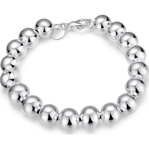 Foreign trade new fashion N925 sterling silver color 10M Buddha beads bracelet - hollow fashion popcorn bracelet H136-2