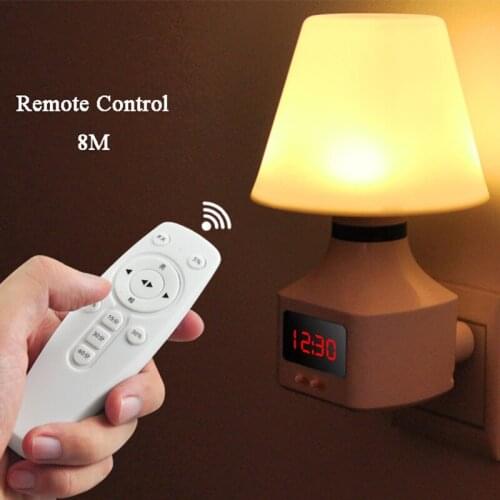 Mini Plug-in AC 220V LED Corridor Night Light Infrared Remote Control Night Light Smart Home Night Lamp with Time Clock
