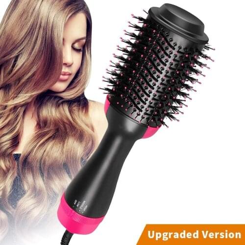 Hot Air Brush Multifunctional Hair Dryer & Volumizer Rotating Hair Brush Roller Rotate Styler Comb Styling Straightening Curling