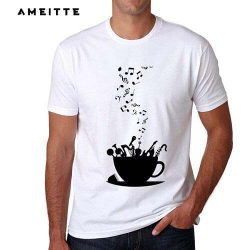 2019 Newest Musical cup design T Shirt Summer Customied Music Printed T-Shirt Mens Hipster Streetwear Short Sleeve Tee Tops