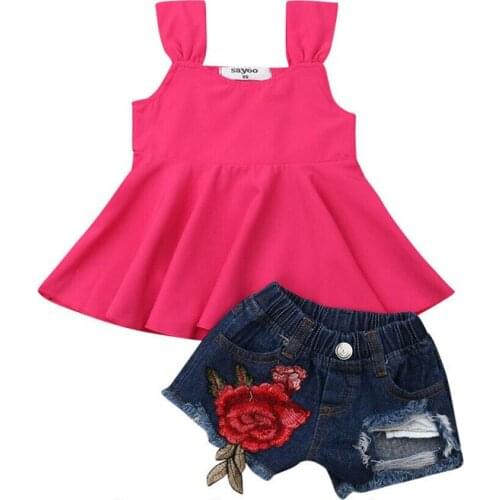 Toddler Girl Clothes Newborn Infant Baby Girl T-shirt Vest Top+Shorts Pants Summer Outfit Set Clothes Cotton O-neck Summer New