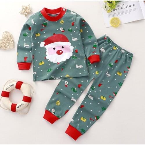 Pajamas Set Girls Underwear Suits Baby Boys Clothes Printed Autumn Winter Long Trousers Korean Home Clothes Childrens Clothing