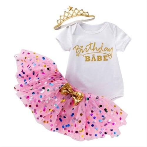My Baby Dress for Girl Christening Gown 1st Birthday Party Wear Toddler Girls Summer Clothes Fancy Mini Costume Colored dot tutu