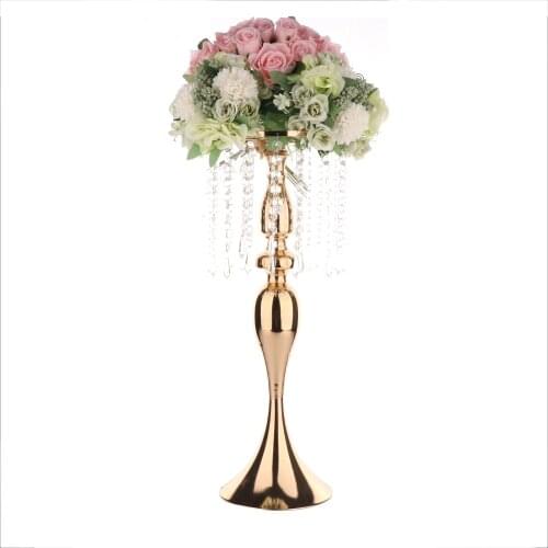 Candlestick S-shaped Crystal Acrylic Bead Curtain Rotating Road Lead Wedding Prop Ferris Wheel Mermaid Flower Bracket Vase Decor