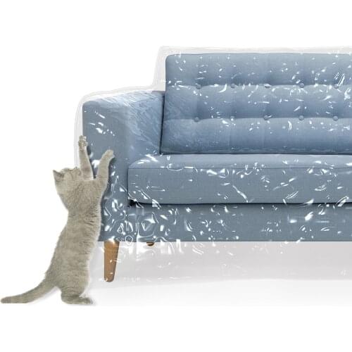 Clear Thicker Couch Cover for Cat Scratching Post Protection Pet Furniture Protector Plastic Shield Sofa Slipover Storage Move