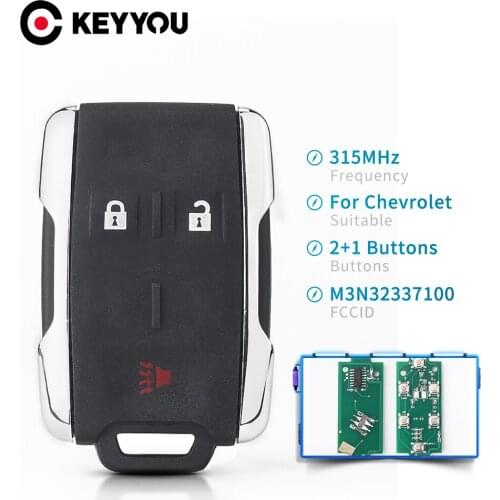 KEYYOU For Chevrolet Remote Car Key For Chevrolet 2014-2018 Silverado Colorado GMC 315Mhz M3N32337100 Keyless Entry Key Control