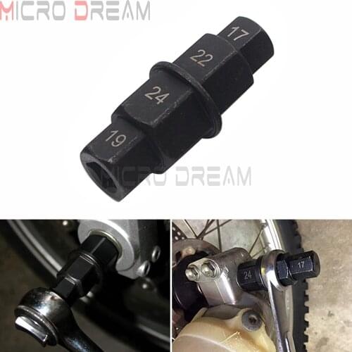 17 19 22 24mm Motorcycle Adjustable Front Wheel Axle Hex Spindle Driver Removal Tool Spindle Driver Tool For Sport Dirt Pit Bike