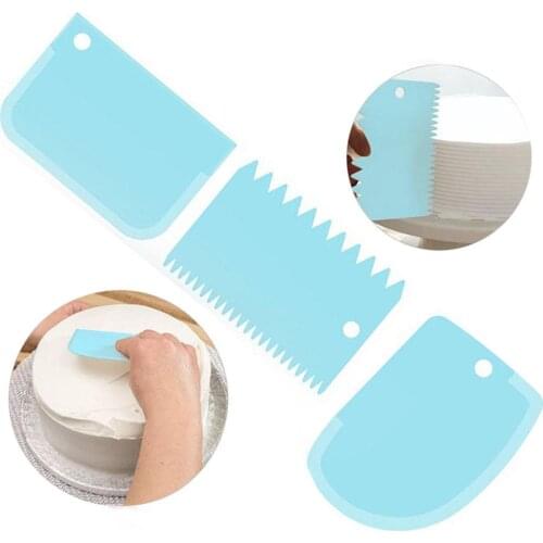 3PCs Cake Scraper Pastry Dough Cutter Cake Bread Slicer Baking Pasty Tools Scraper Cake Blade Silicone Spatula For Patisserie
