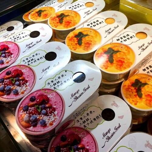 50pcs Net red transparent clear plastic box ice cream pudding jelly dessert cups pastry mousse cake packaging cups with lids